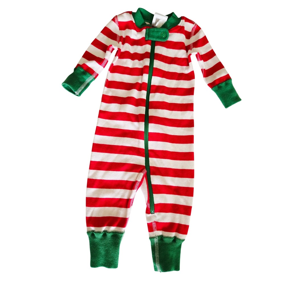 Hanna Andersson Baby 0-3 Months Sleeper Pajamas Christmas Striped Organic